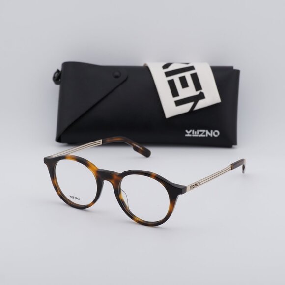 Kenzo KZ50015U 052 Round Eyeglasses 48mm - Havana/Gold - Picture 7 of 9